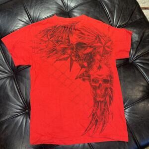 MMA Elite T-Shirt Mens Small Red Y2K Affliction Y2K Ultimate Fighting Grunge